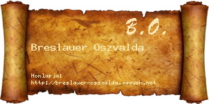 Breslauer Oszvalda névjegykártya